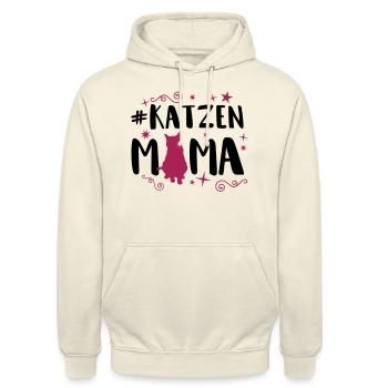 katzen mama - Unisex Hoodie - Vanille-Milchshake - Vorne - Alina (178cm) & Michal (187cm)
