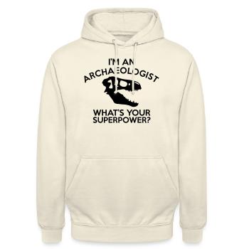 ARCHAEOLOGIST SUPERPOWER - Unisex Hoodie - vanilla - Front - Alina (178cm) & Michal (187cm)