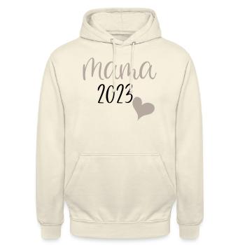 Mama 2023 - Unisex Hoodie - Vanille-Milchshake - Vorne - Alina (178cm) & Michal (187cm)