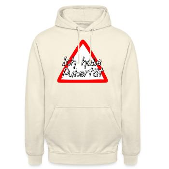 Pubertät - Unisex Hoodie - Vanille-Milchshake - Vorne - Alina (178cm) & Michal (187cm)