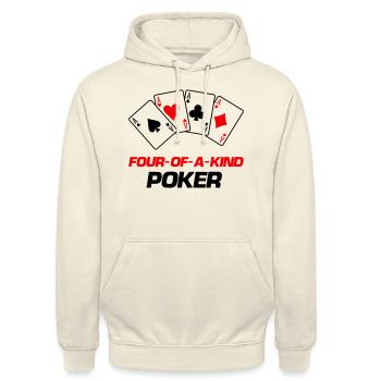 poker four of a kind - Unisex Hoodie - Vanille-Milchshake - Vorne - Alina (178cm) & Michal (187cm)