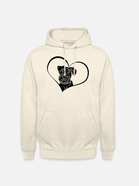 Mittelschnauzer im Herz - Unisex Hoodie - Vanille-Milchshake