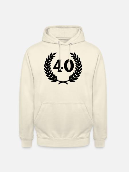 Laurel wreath & Number (40) - Unisex Hoodie - vanilla