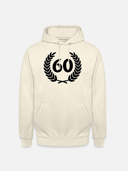 Laurel wreath & Number (60) - Unisex Hoodie - vanilla