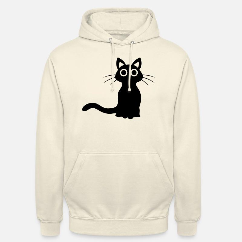 Mignon chat noir - Sweat-shirt à capuche unisexe - vanille
