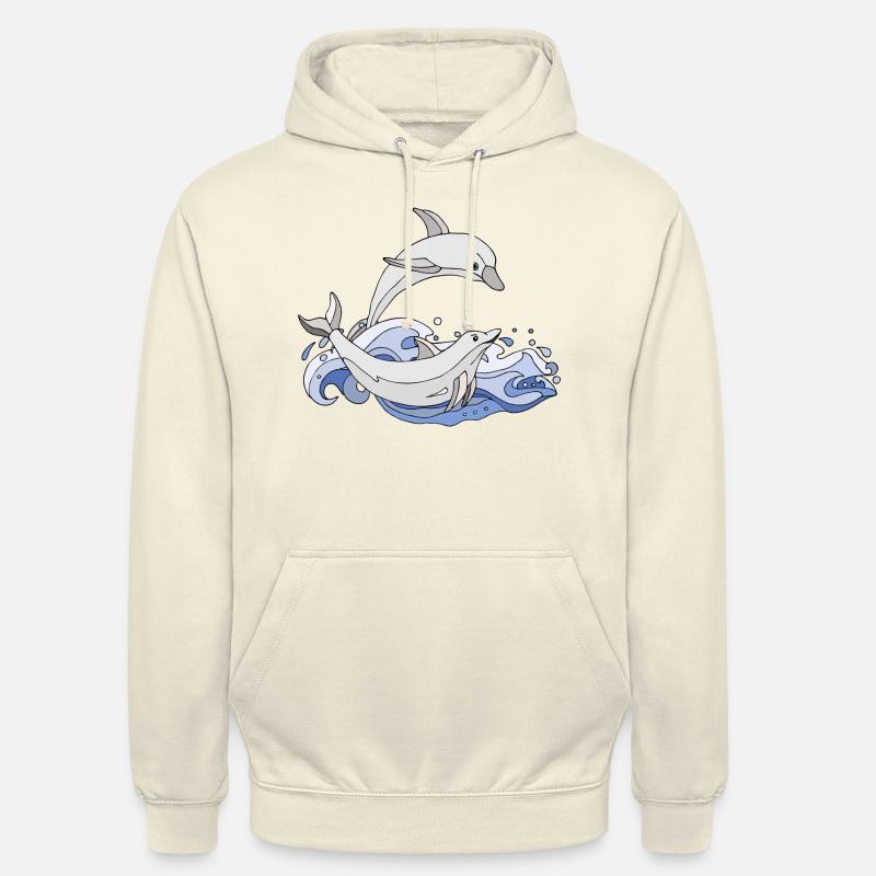 Dauphins - Sweat-shirt à capuche unisexe - vanille