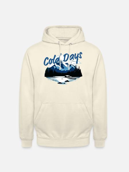 Berghütte Winterszene | Coole Landschaft - Unisex Hoodie - Vanille-Milchshake