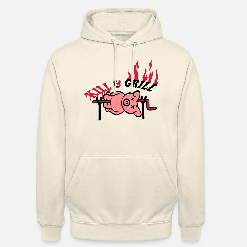 Kill And Grill Pig - Sweat-shirt à capuche unisexe - vanille