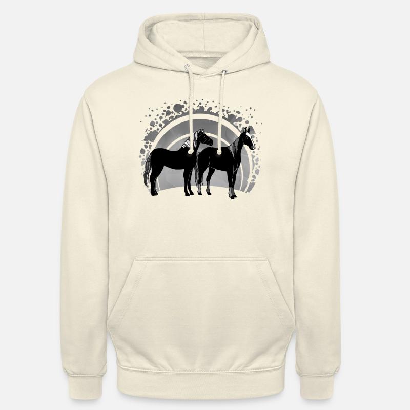 Les chevaux - Sweat-shirt à capuche unisexe - vanille