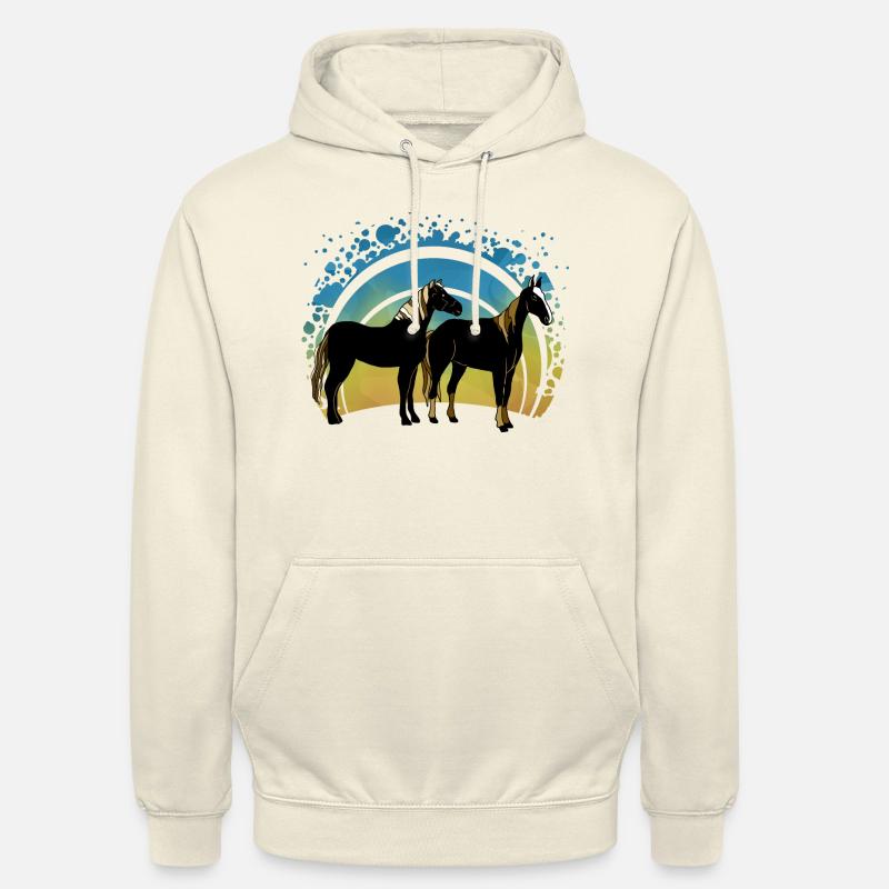 Chevaux - Sweat-shirt à capuche unisexe - vanille