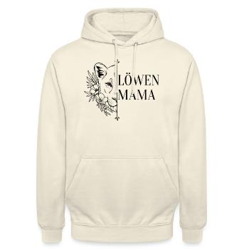 Löwenmama Mama Mutter Motiv Muttertag Geburtstag - Unisex Hoodie - Vanille-Milchshake - Vorne - Alina (178cm) & Michal (187cm)