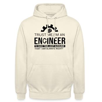 crois-moi, je suis ingénieur - Sweat-shirt à capuche unisexe - vanille - Devant - Alina (178cm) & Michal (187cm)