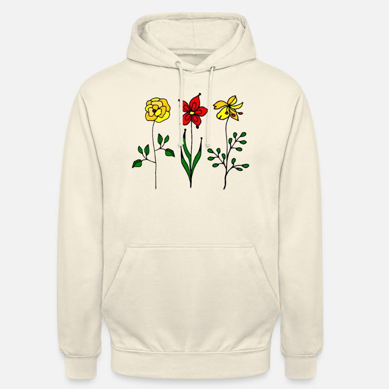 Fleur - Sweat-shirt à capuche unisexe - vanille