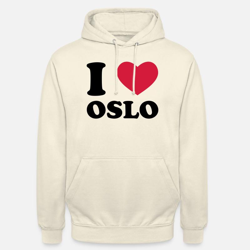 I Love Oslo - Sweat-shirt à capuche unisexe - vanille