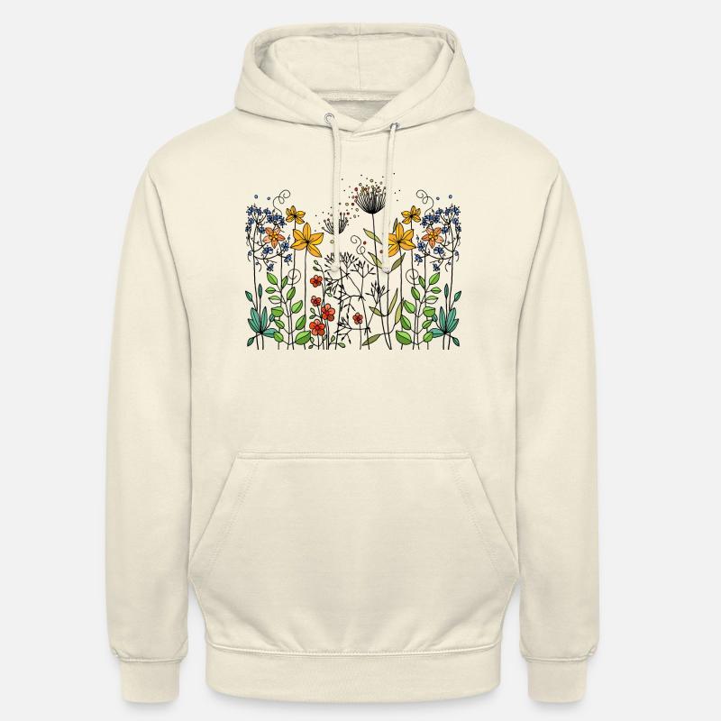 Fleur - Sweat-shirt à capuche unisexe - vanille