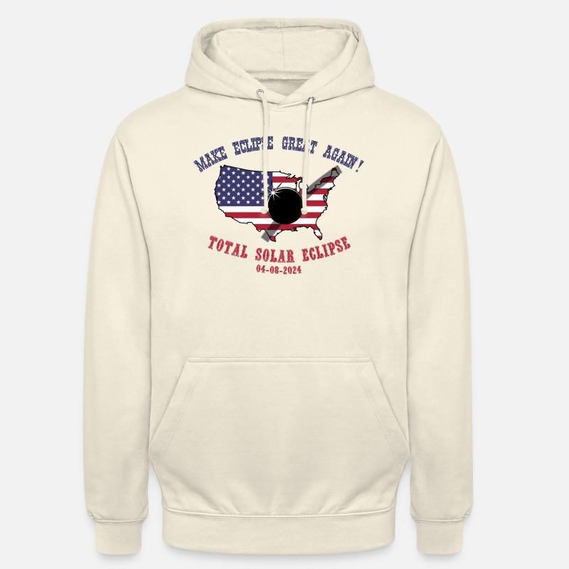 Éclipse totale de Soleil 2024 - Sweat-shirt à capuche unisexe - vanille