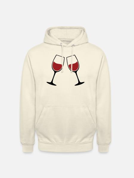 Weingläser Silhouette - Unisex Hoodie - Vanille-Milchshake