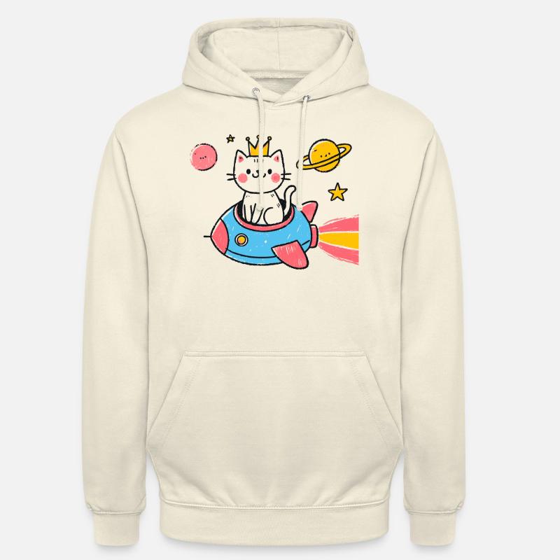 Chat dans l’espace - Sweat-shirt à capuche unisexe - vanille
