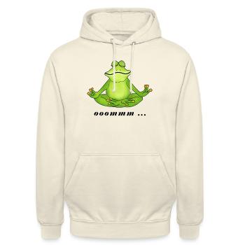 OM, Meditation, Frosch - Unisex Hoodie - Vanille-Milchshake - Vorne - Alina (178cm) & Michal (187cm)