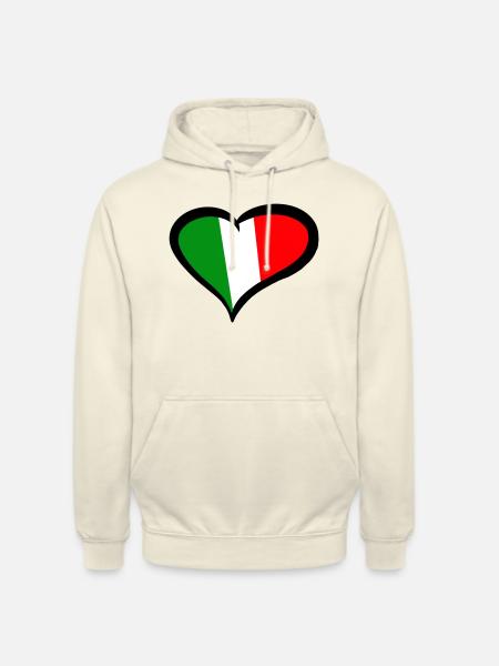 Italien Italia Italia grøn hvid rød Kærlighed hjerte kærlighed - Hættetrøje unisex - vaniljemilkshake