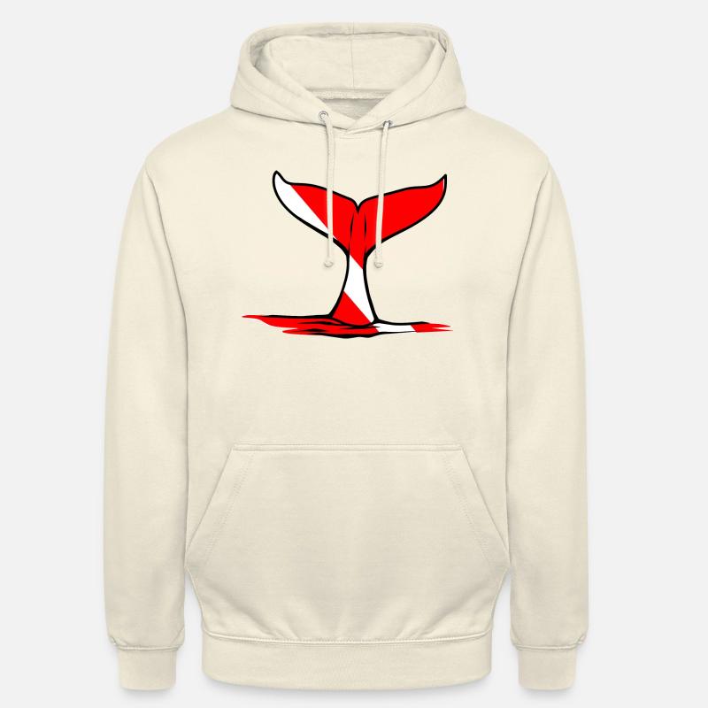 Whale Fin par Scuba.Style - Sweat-shirt à capuche unisexe - vanille
