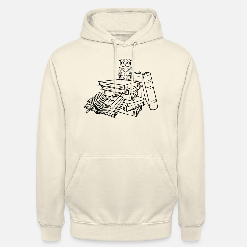 Bücherstapel mit Eule - Unisex Hoodie - Vanille-Milchshake