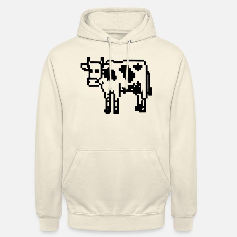 Kuh Verpixelt Pixel Kuh Geschenkidee - Unisex Hoodie - Vanille-Milchshake