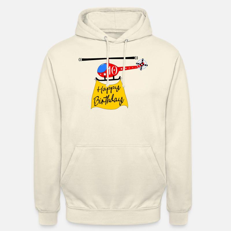 Hélicoptère Joyeux anniversaire 10 - Sweat-shirt à capuche unisexe - vanille