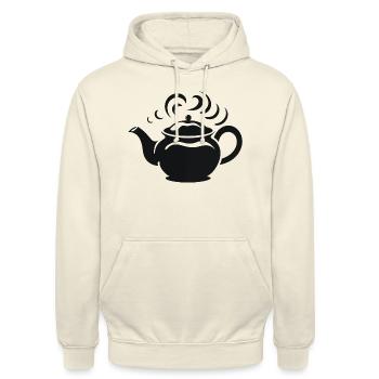 Dampfende Teekanne - Unisex Hoodie - Vanille-Milchshake - Vorne - Alina (178cm) & Michal (187cm)