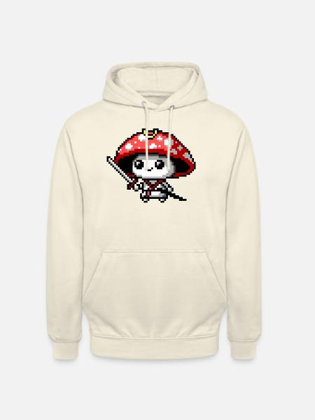 8bit Mushroom Samurai - Unisex Hoodie - vanilla