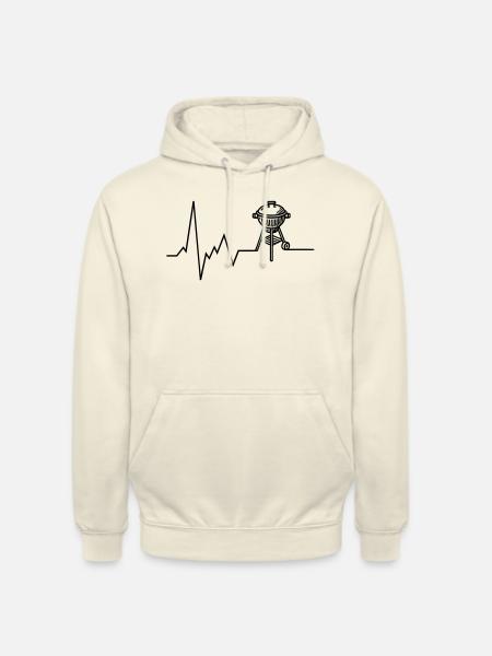 Heartbeat BBQ Grill Grilling - Unisex Hoodie - vanilla