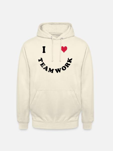 Ich liebe Teamwork - Unisex Hoodie - Vanille-Milchshake
