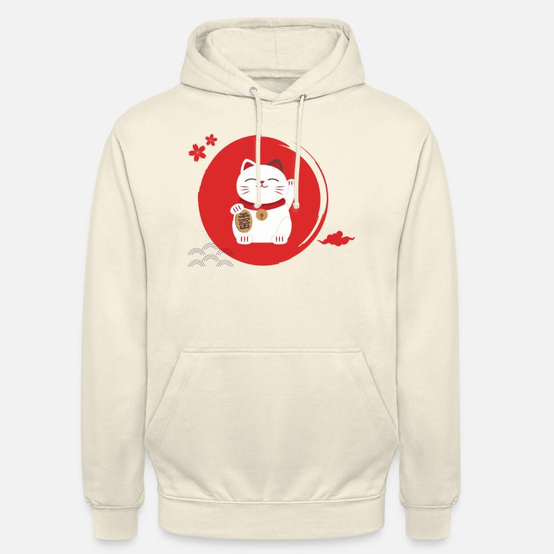 Kawaii Maneki Neko - Luvtröja unisex - vaniljmilkshake