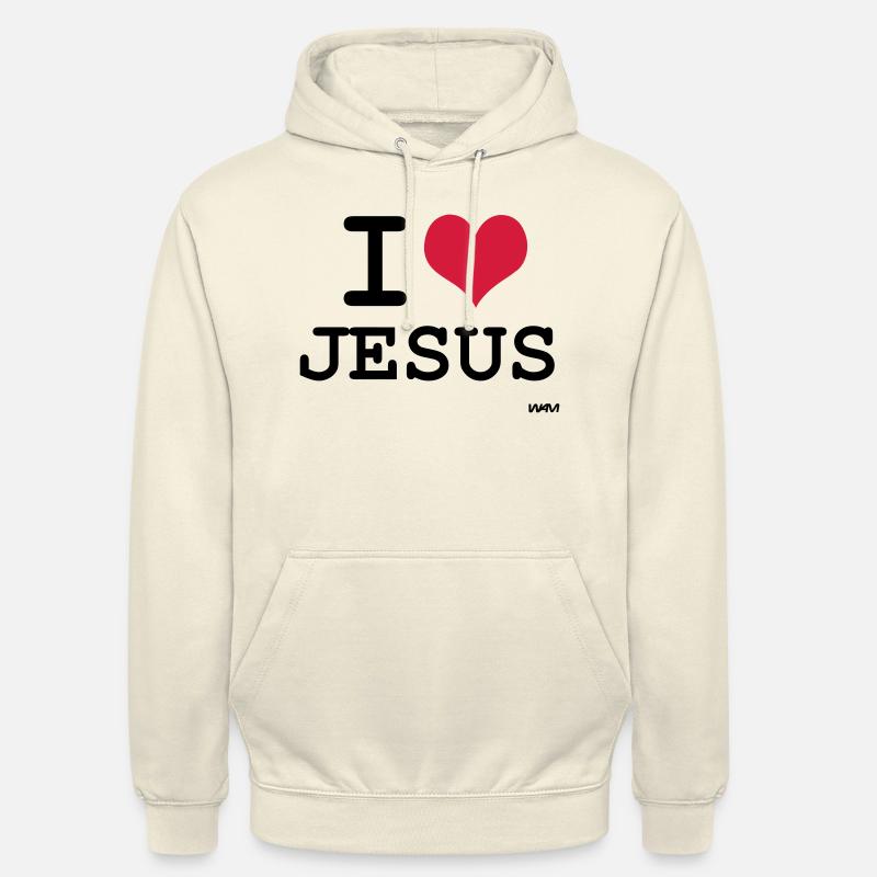 j'aime jésus par wam - Sweat-shirt à capuche unisexe - vanille