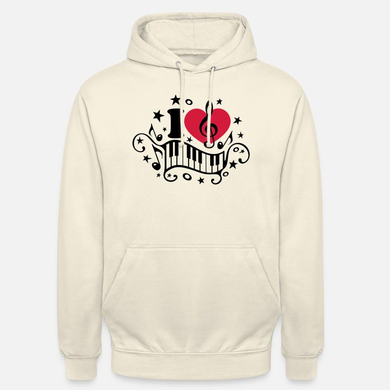 Musique I love coeur note piano classique chœur - Sweat-shirt à capuche unisexe - vanille