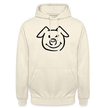 Pig - Unisex Hoodie - vanilla - Front - Alina (178cm) & Michal (187cm)