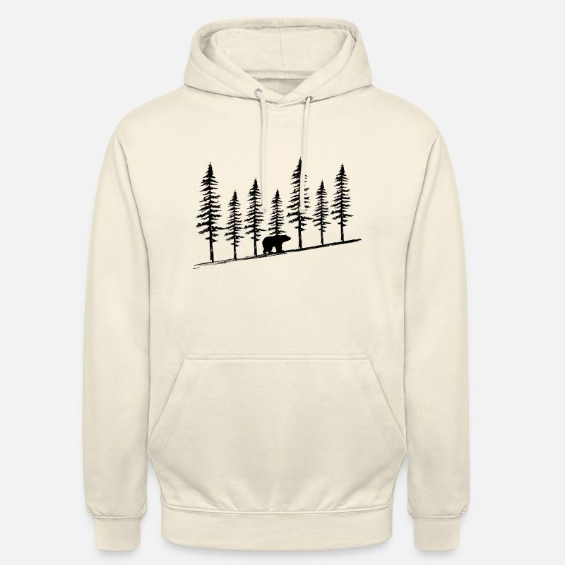 Paysages Bear Tree line - Sweat-shirt à capuche unisexe - vanille