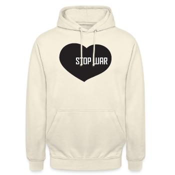 Black Heart - Stop the War - Unisex Hoodie - vanilla - Front - Alina (178cm) & Michal (187cm)