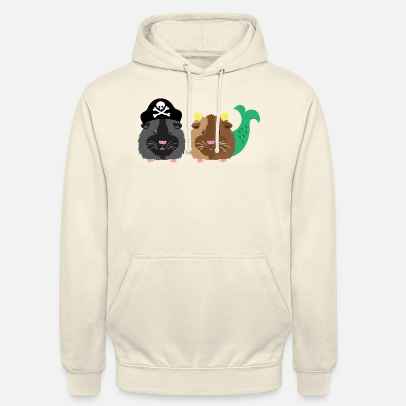 Cochon d’Inde à barbe noire avec cochon d’Inde sirène - Sweat-shirt à capuche unisexe - vanille