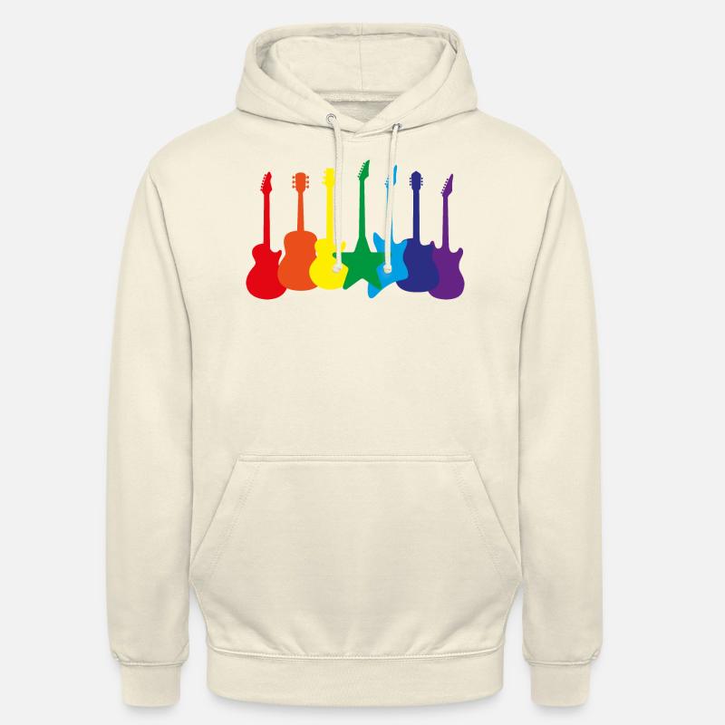 Guitariste Rainbow Retro - Sweat-shirt à capuche unisexe - vanille