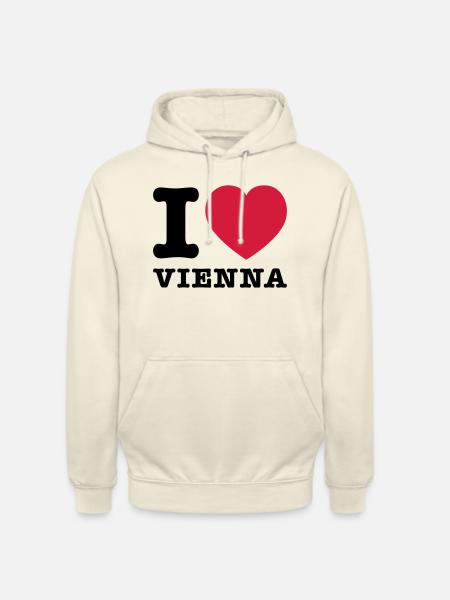 J'aime Vienne 2 - Sweat-shirt à capuche unisexe - vanille
