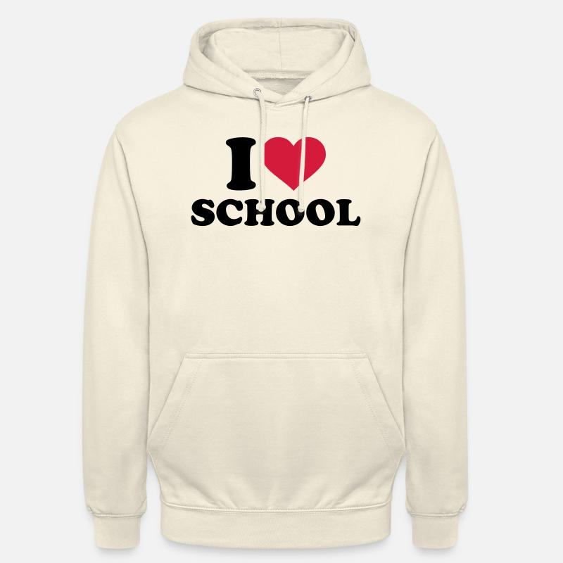 I love School - Sweat-shirt à capuche unisexe - vanille