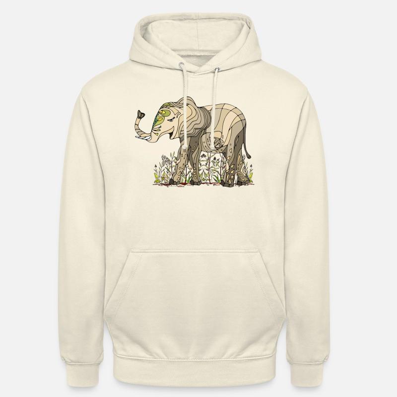 l'éléphant - Sweat-shirt à capuche unisexe - vanille