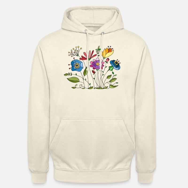 Fleur - Sweat-shirt à capuche unisexe - vanille