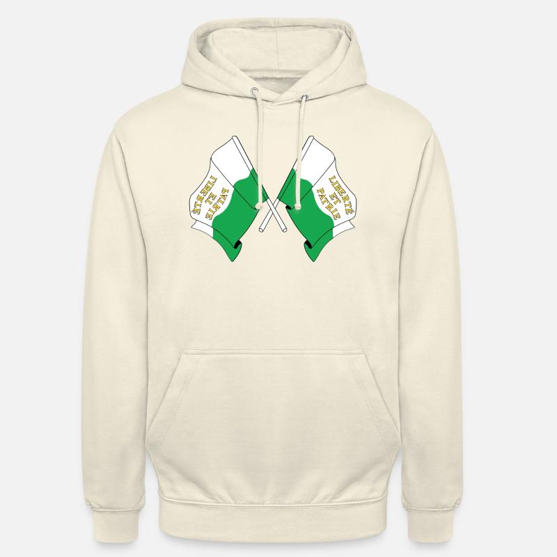 Deux drapeaux Vaud Suisse - Sweat-shirt à capuche unisexe - vanille