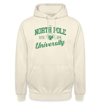 Northpole University - Unisex Hoodie - Vanille-Milchshake - Vorne - Alina (178cm) & Michal (187cm)