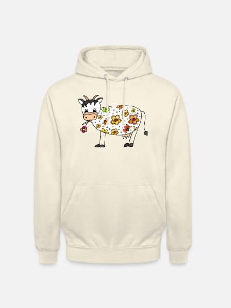 Vache - Sweat-shirt à capuche unisexe - vanille