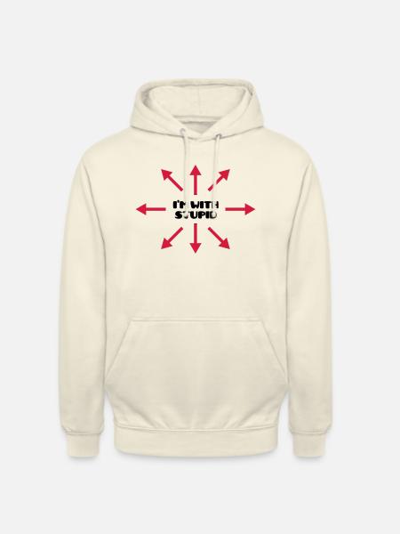 I'm with stupid :) (V) - Unisex Hoodie - vanilla