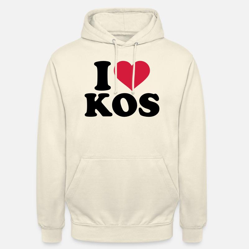 I love Kos - Sweat-shirt à capuche unisexe - vanille