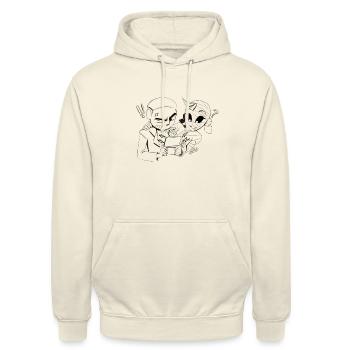 SPIELE!! - Unisex Hoodie - Vanille-Milchshake - Vorne - Alina (178cm) & Michal (187cm)